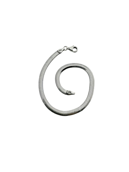 Chain the Men Black Silver Mens 5mm Herringbone Bracelet - Comfortable Design