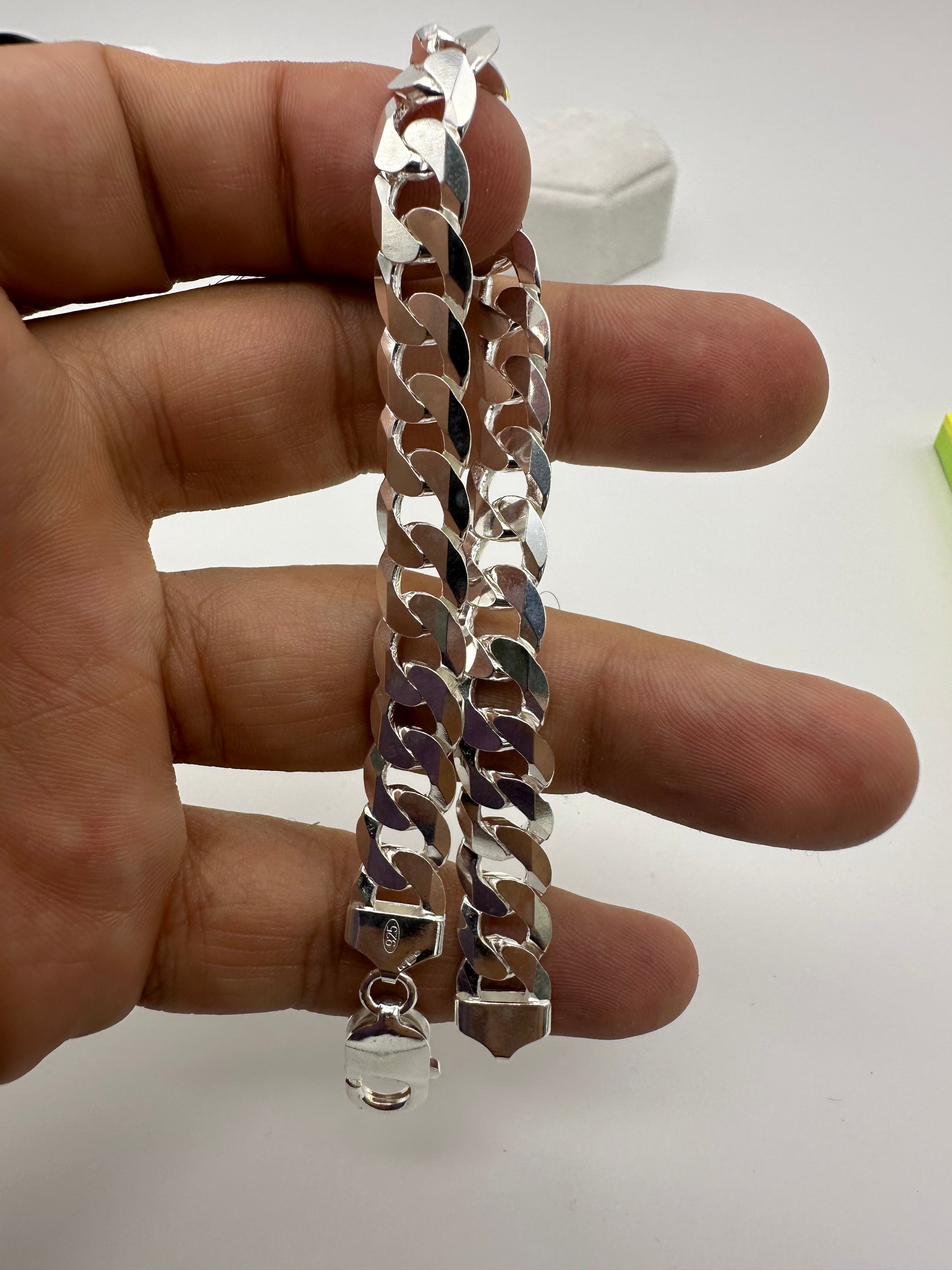 Solid 925 Sterling Silver Heavy Chunky Mens Curb Bracelet 8.5 inch