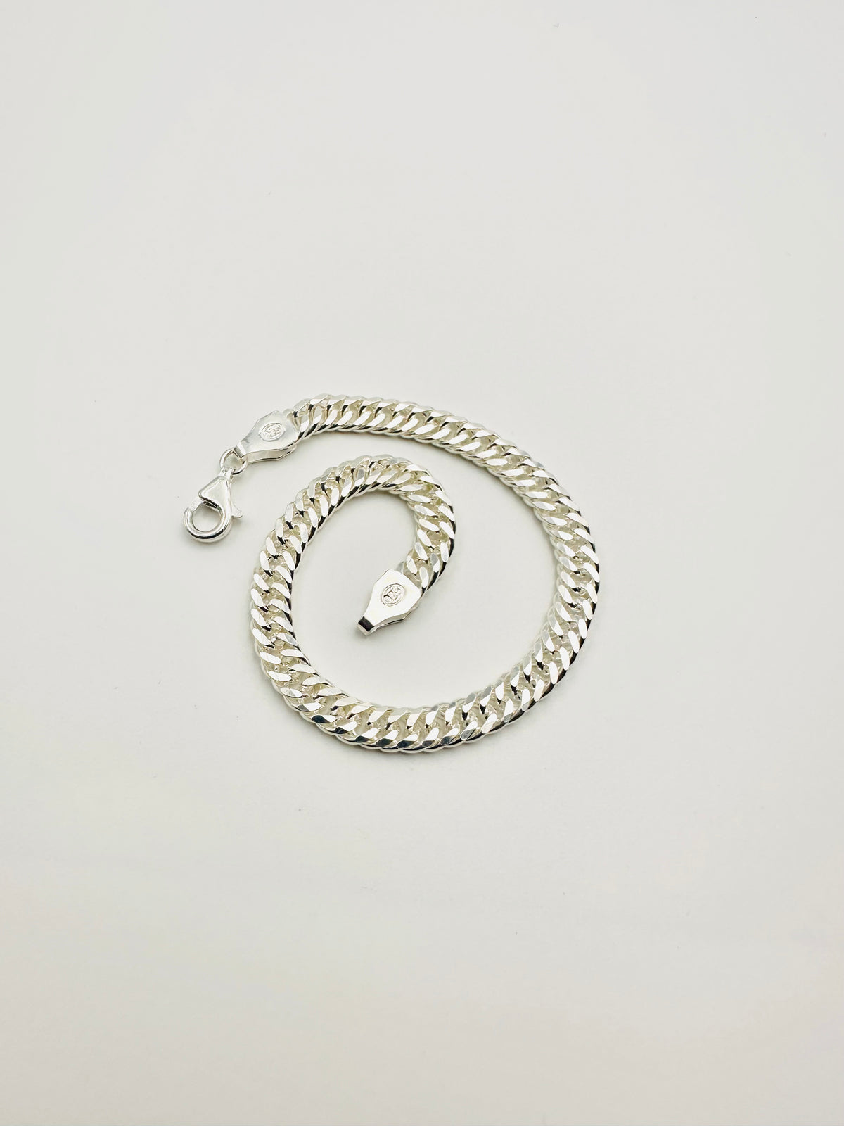 Chain the Men 925 Silver Mens 6mm Double Curb Bracelet 8.5” - Heavy Design