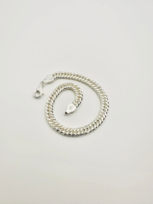 Chain the Men 925 Silver Mens 6mm Double Curb Bracelet 8.5” - Heavy Design