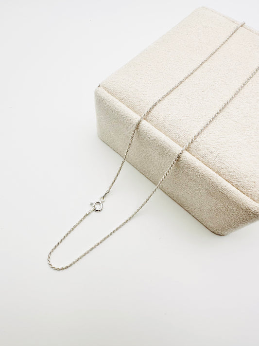 Sterling Silver Solid Twisted Rope Chain Necklace - 1.5mm width - 18” 20” 22” 24” Length