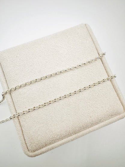 3mm Sterling Silver Round Belcher Chain Necklace - 18” 20” 22” 24” Length - Solid Silver - 925 Stamp - New