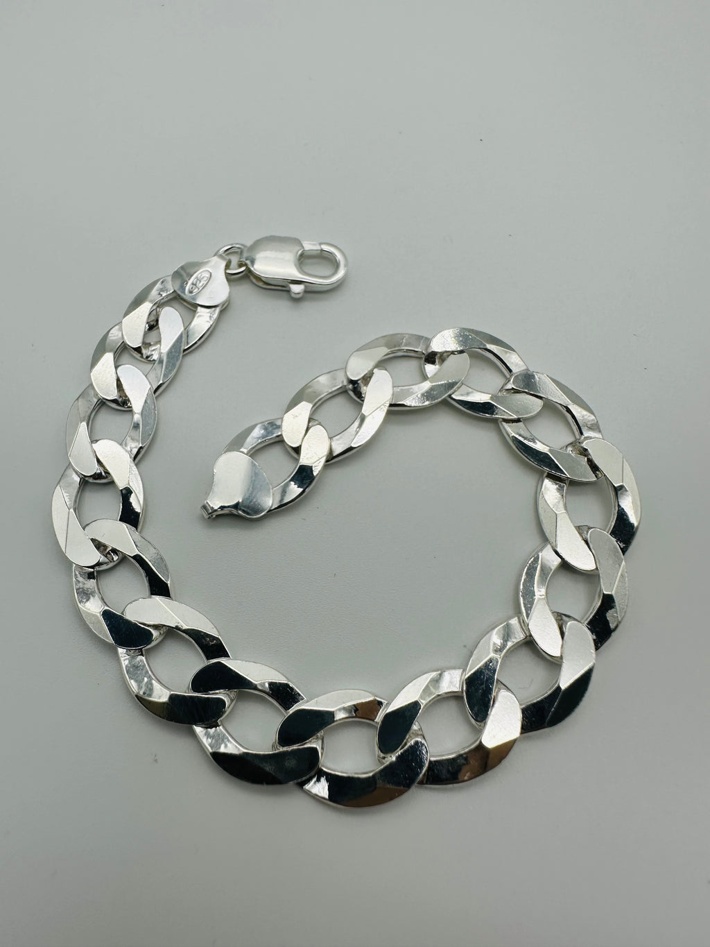 Solid 925 Sterling Silver Heavy Chunky Mens Curb Bracelet 8.5 inch