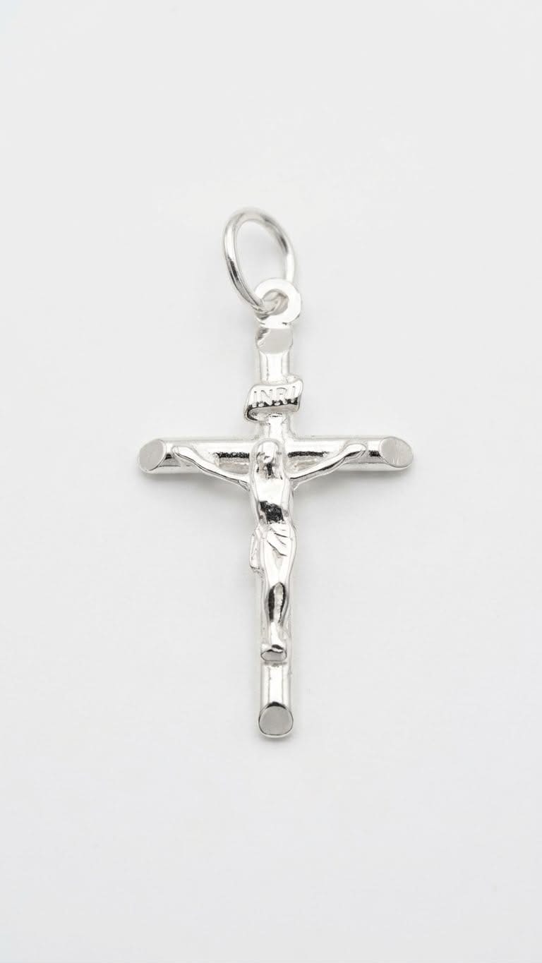 925 Sterling Silver Medium Crucifix Handmade Cross Pendant Gift - Solid