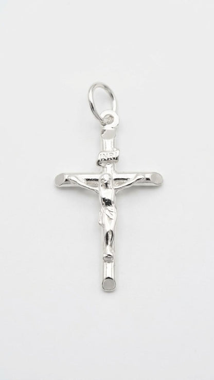 925 Sterling Silver Medium Crucifix Handmade Cross Pendant Gift - Solid