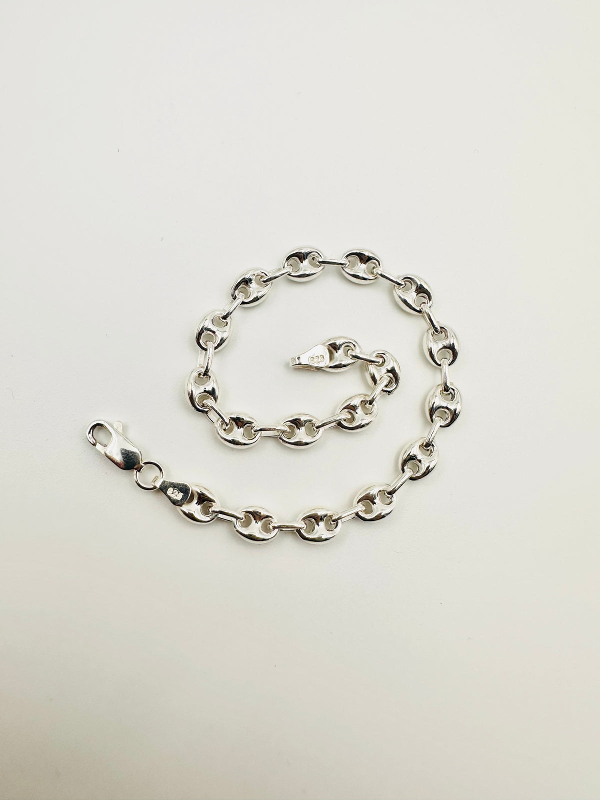 925 Sterling Silver 4mm Width Anchor Mariner Bracelet 8.5 inch