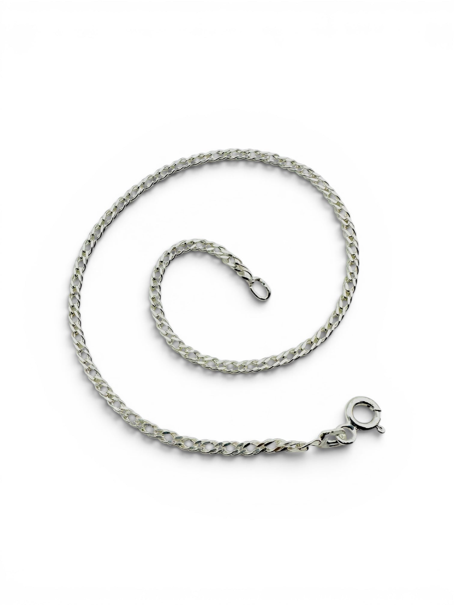 Chain the Men Sterling Silver Minimalist Mens California Curb Bracelet 8 inch