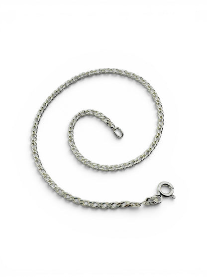 Chain the Men Sterling Silver Minimalist Mens California Curb Bracelet 8 inch