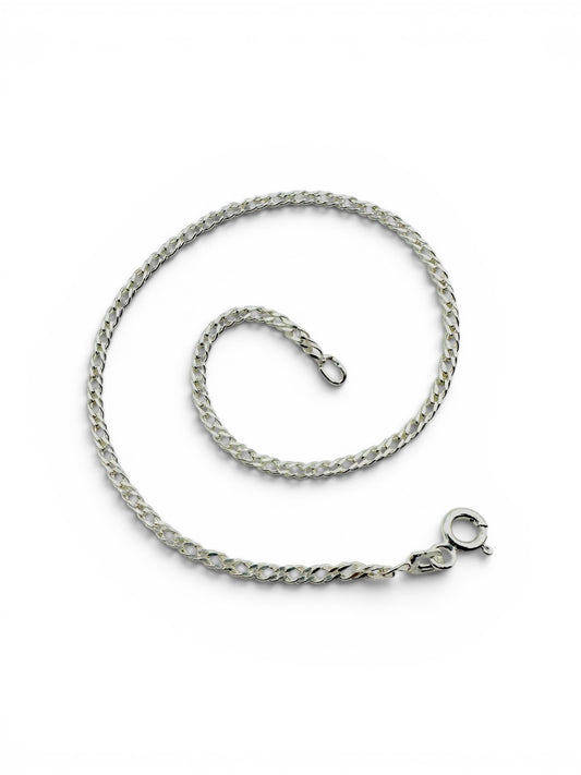Chain the Men Sterling Silver Minimalist Mens California Curb Bracelet 8 inch