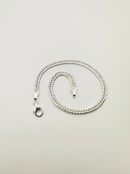 Chain the Men 925 Silver Mens 4mm Double Curb Bracelet 8.5” - Heavy Design