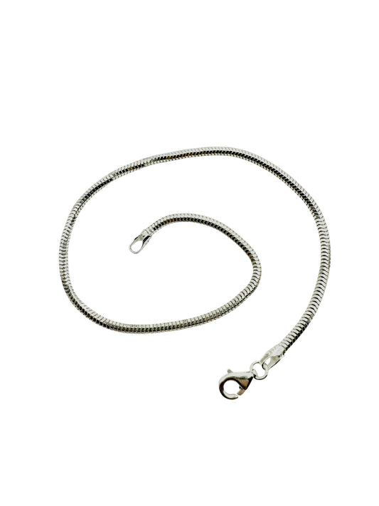 Chain the Men Sterling Silver Minimalist Mens London Snake Bracelet 8 inch
