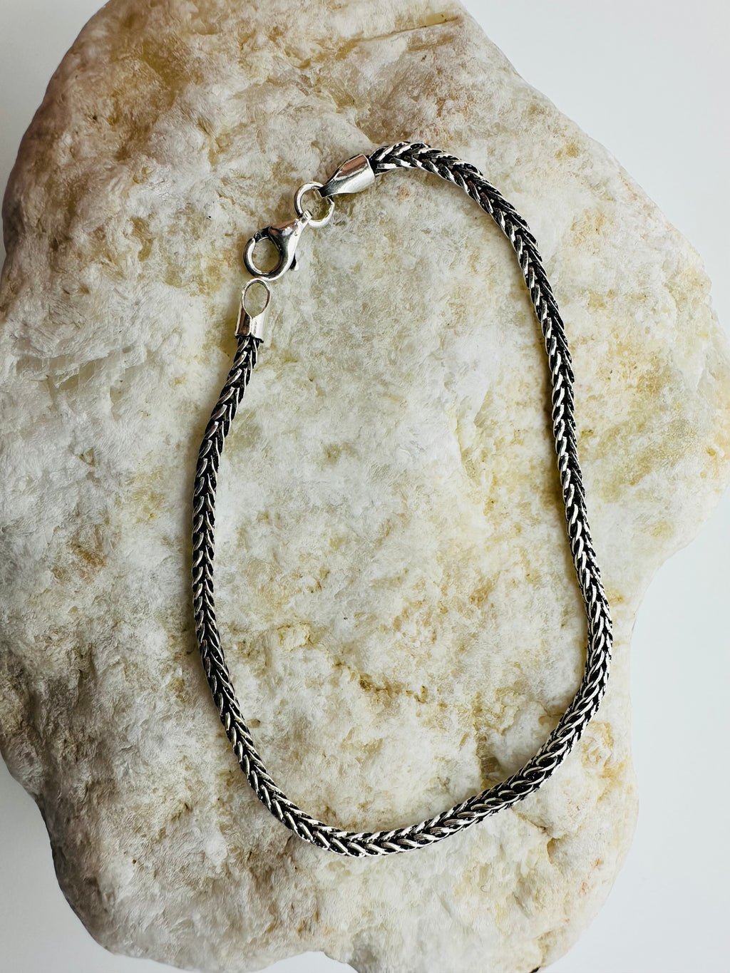 Chain the Men Black Silver Mens 4mm Wheat Franco Bracelet -Super Design