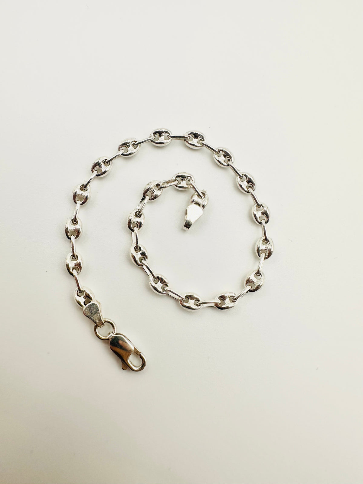 925 Sterling Silver 3mm Width Anchor Mariner Bracelet 8.5 inch