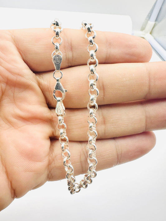 5mm Sterling Silver Round Belcher Chain Necklace - 18” 20” 22” 24” Length - Solid Silver - 925 Stamp - New