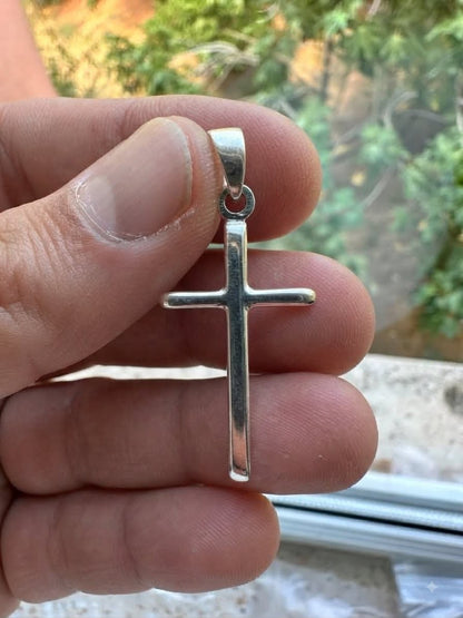 925 Sterling Silver Plain Basic Cross Pendant Gift