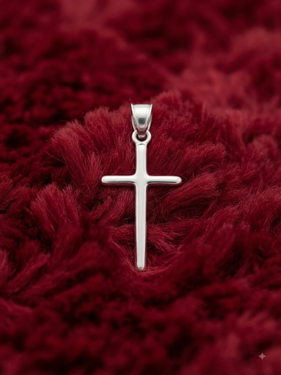 925 Sterling Silver Plain Basic Cross Pendant Gift
