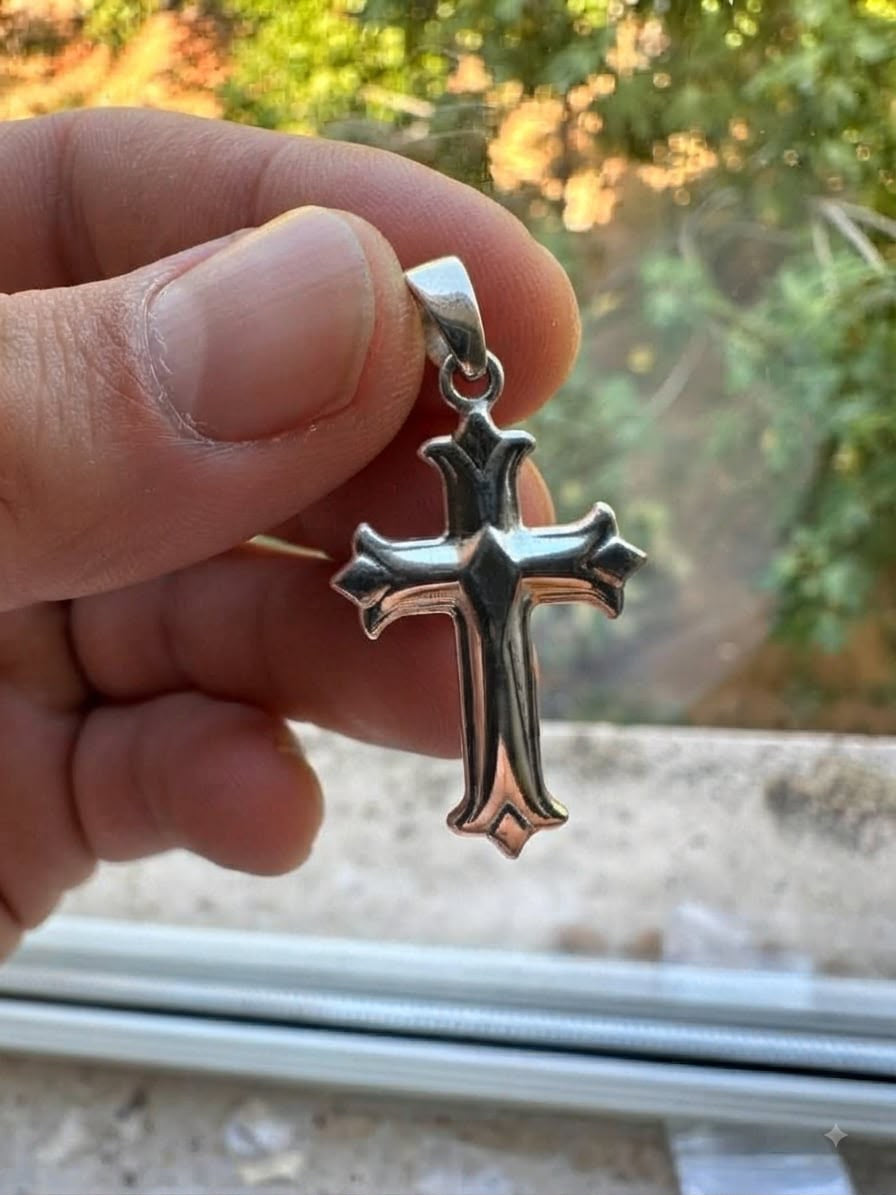 925 Sterling Silver Florance Religion Handmade Cross Pendant Gift