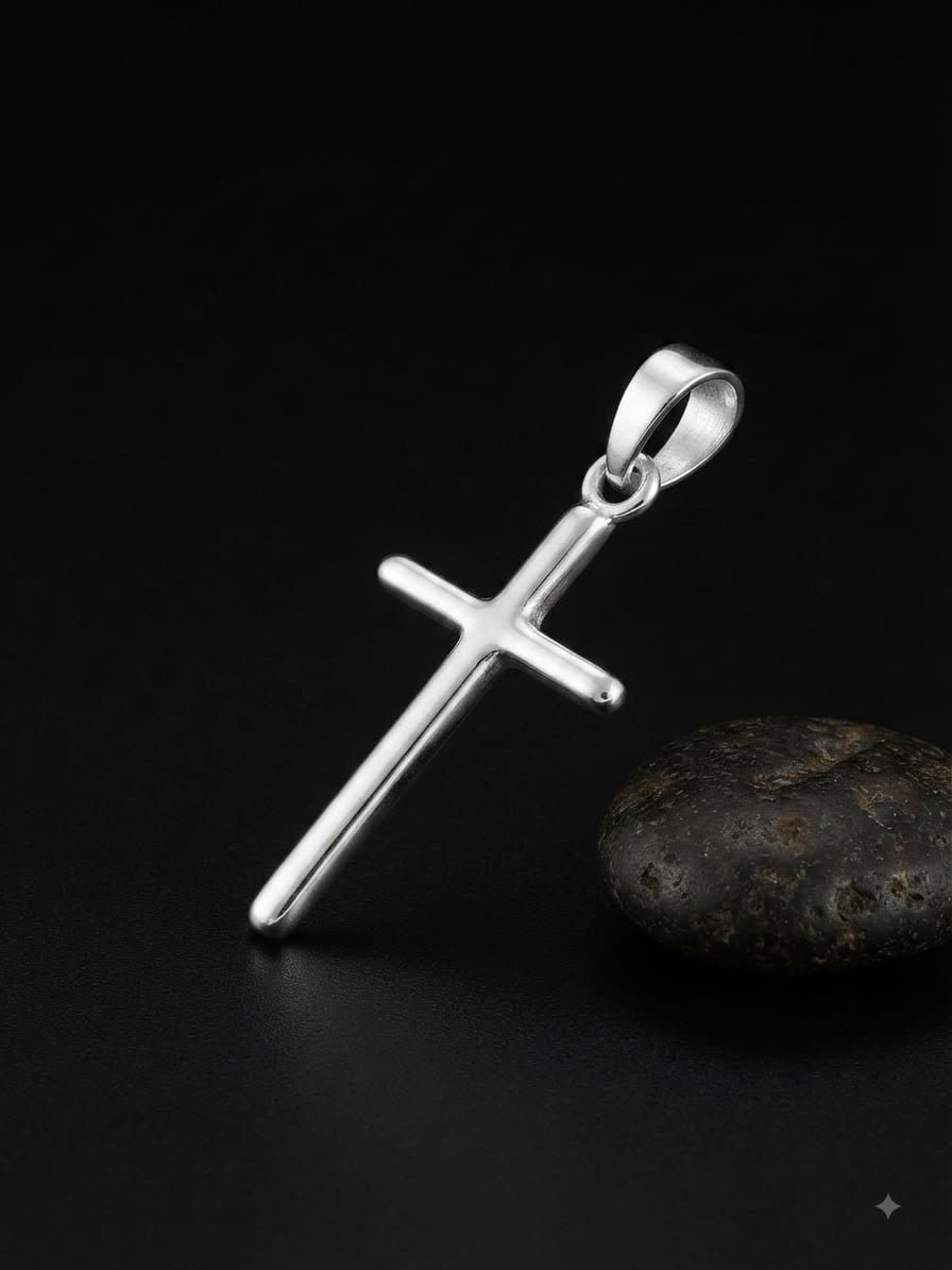 925 Sterling Silver Plain Basic Cross Pendant Gift