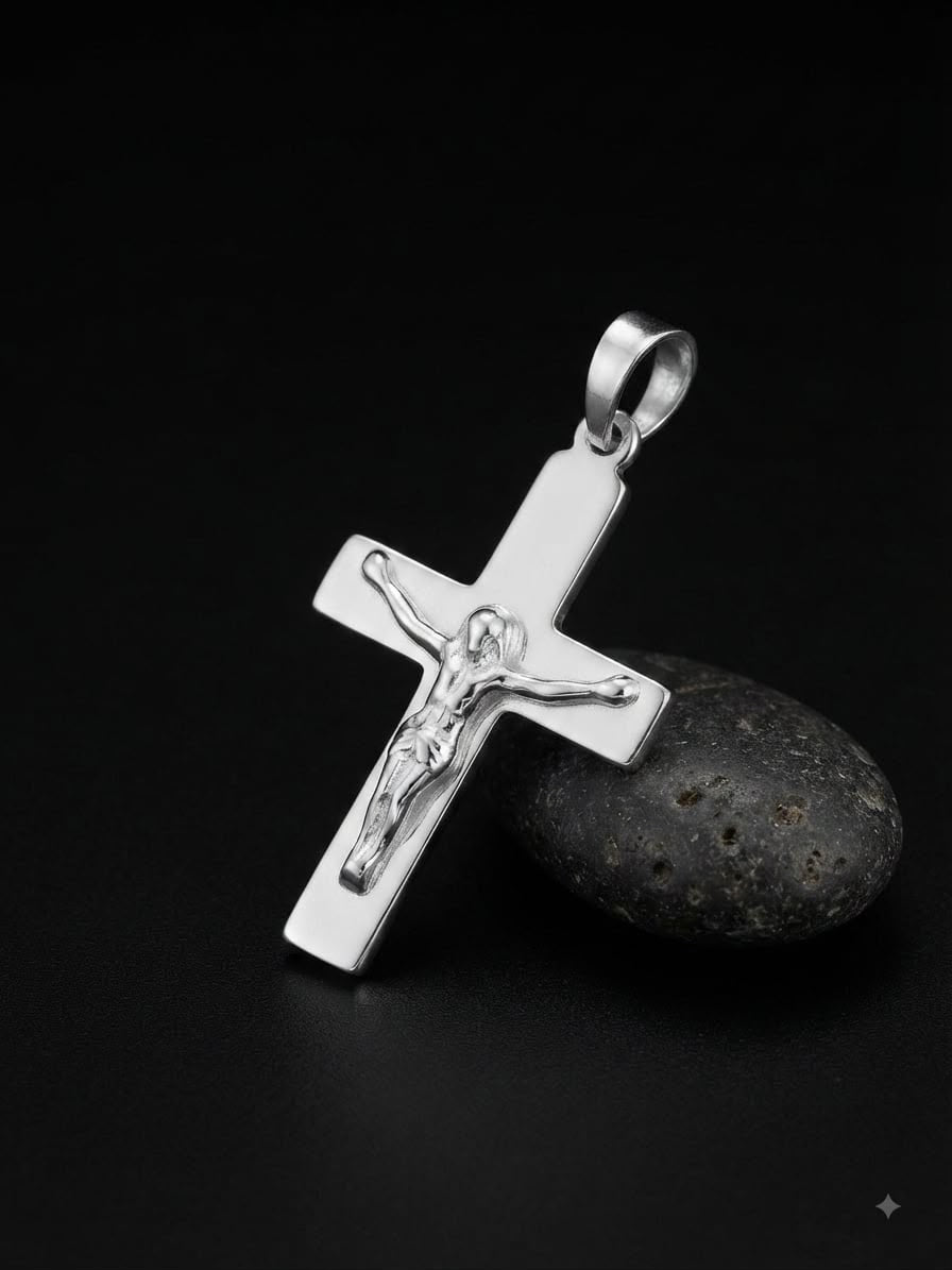 925 Sterling Silver Casual Everyday Handmade Crucifix Pendant