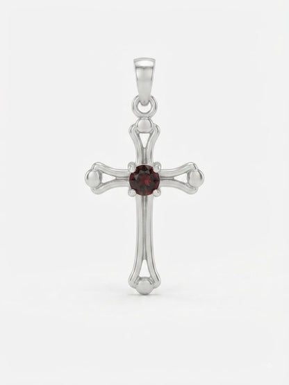 925 Sterling Silver Red Ruby Stone Setted Pendant Gift