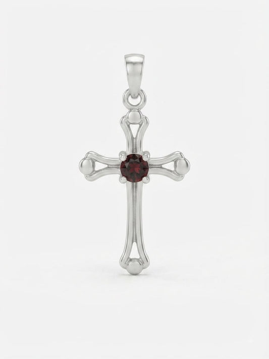 925 Sterling Silver Red Ruby Stone Setted Pendant Gift
