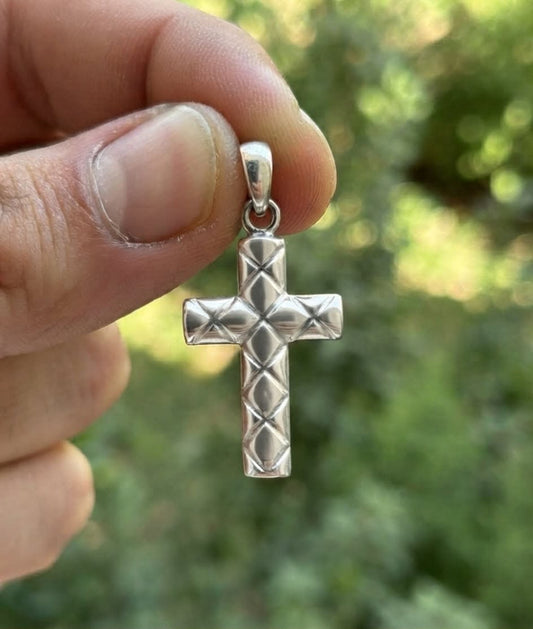 925 Sterling Silver Italian Handmade Cross Pendant Gift