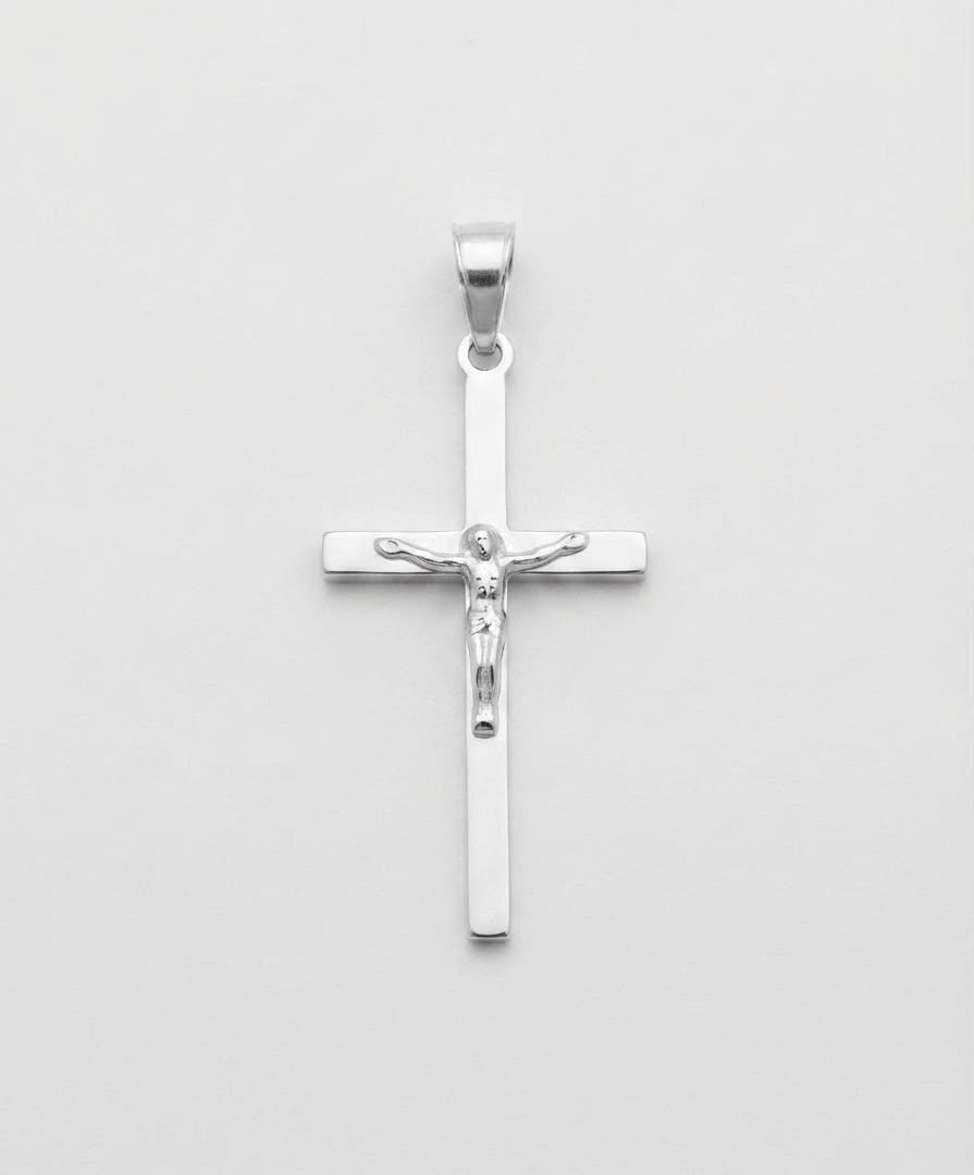 925 Sterling Silver Solid Large Chunky Crucifix Cross Pendant Gift