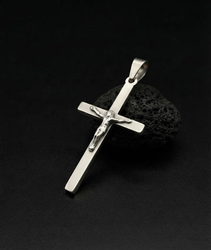 925 Sterling Silver Solid Large Chunky Crucifix Cross Pendant Gift