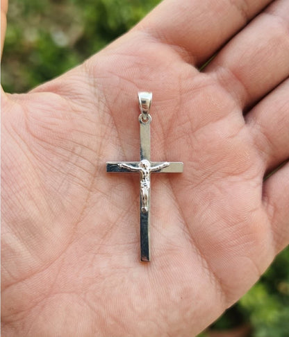 925 Sterling Silver Solid Large Chunky Crucifix Cross Pendant Gift