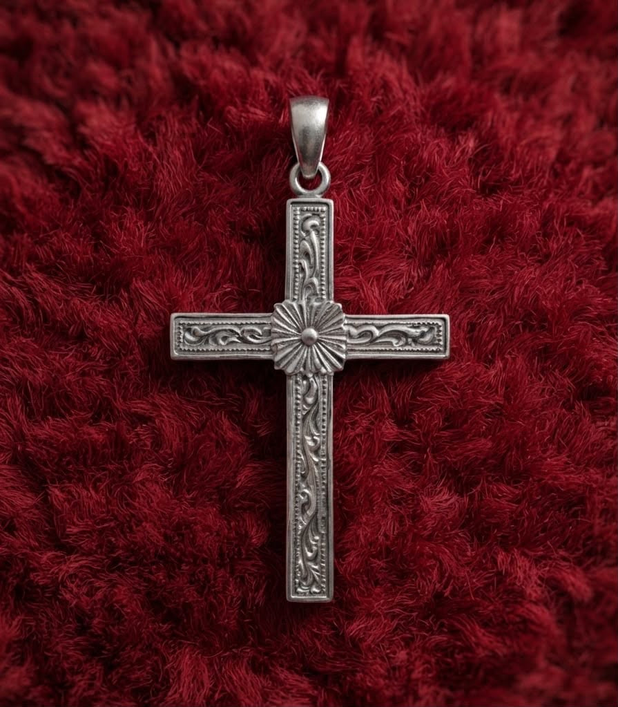 925 Sterling Silver English King Large Cross Pendant Gift