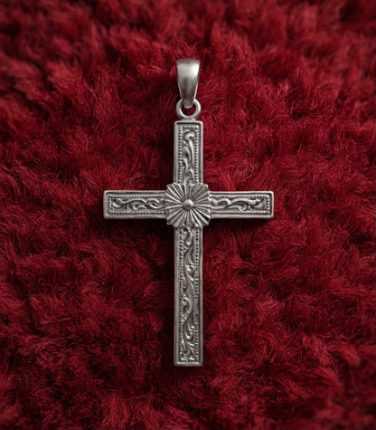 925 Sterling Silver English King Large Cross Pendant Gift