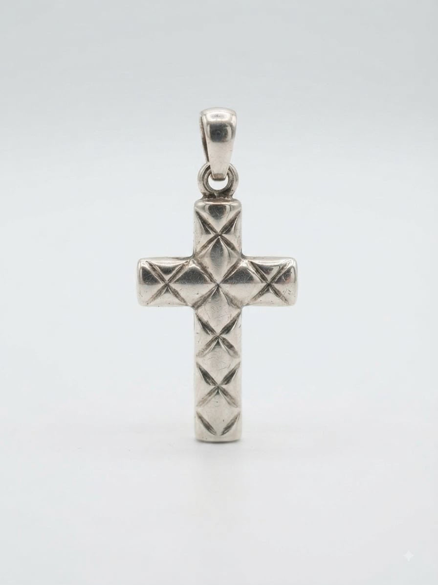 925 Sterling Silver Italian Handmade Cross Pendant Gift