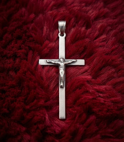925 Sterling Silver Solid Large Chunky Crucifix Cross Pendant Gift
