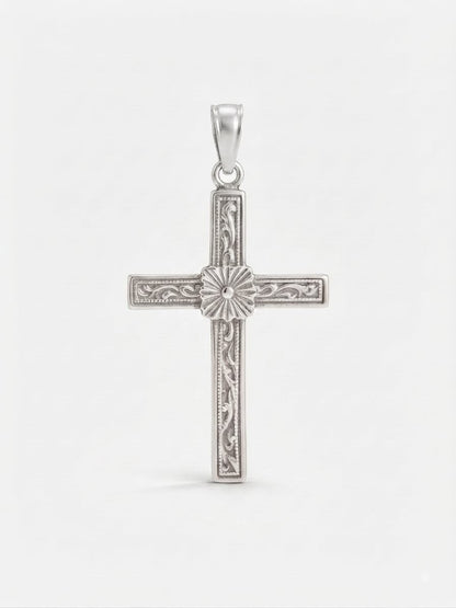 925 Sterling Silver English King Large Cross Pendant Gift