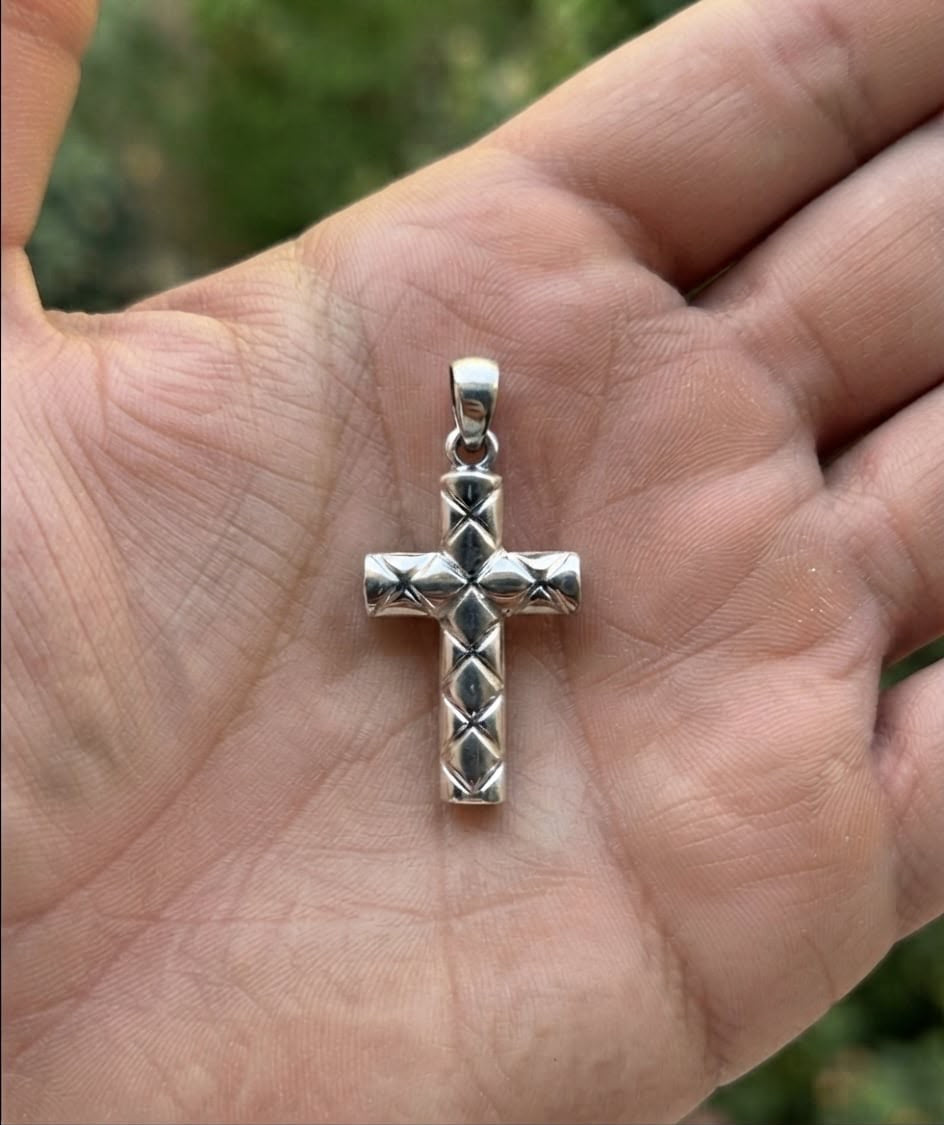 925 Sterling Silver Italian Handmade Cross Pendant Gift