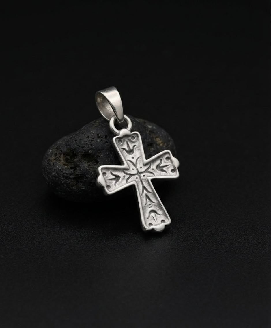 925 Sterling Silver Spanish Handmade Cross Pendant Gift