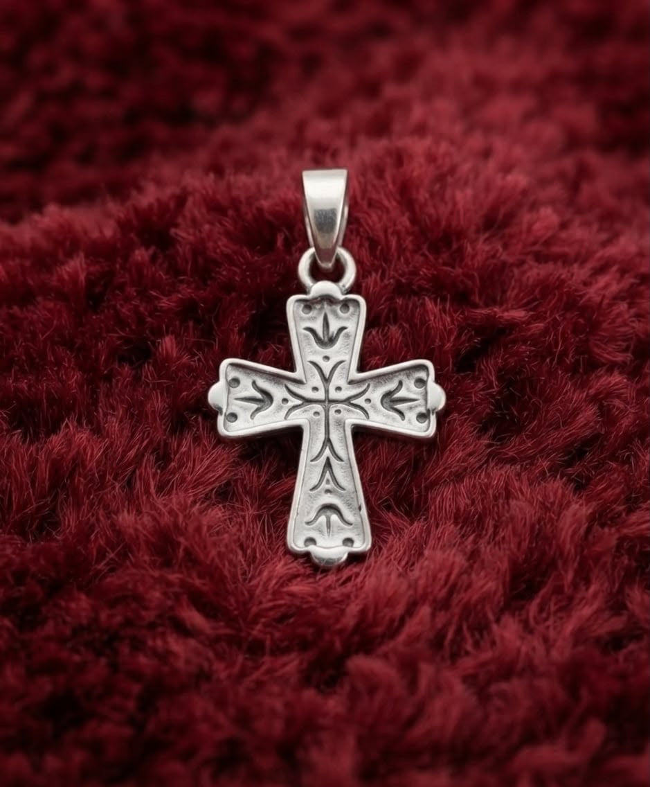 925 Sterling Silver Spanish Handmade Cross Pendant Gift
