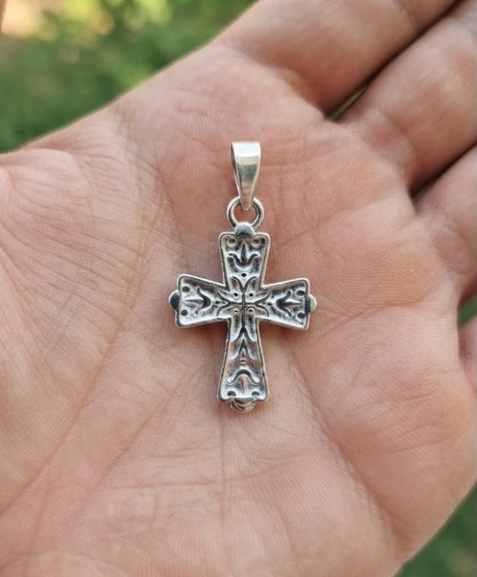925 Sterling Silver Spanish Handmade Cross Pendant Gift