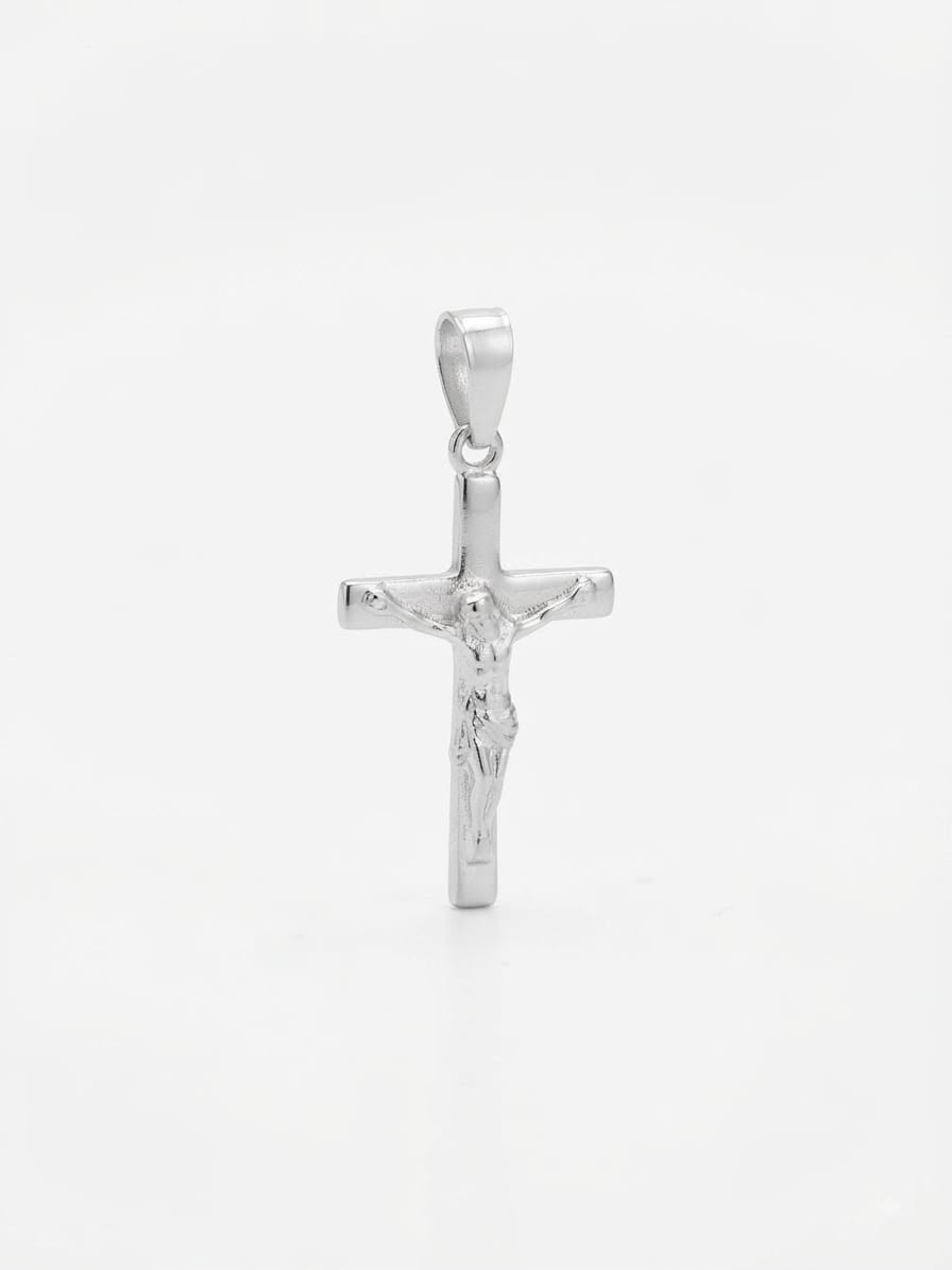 925 Sterling Silver Solid Plain French Crucifix Cross Pendant Gift