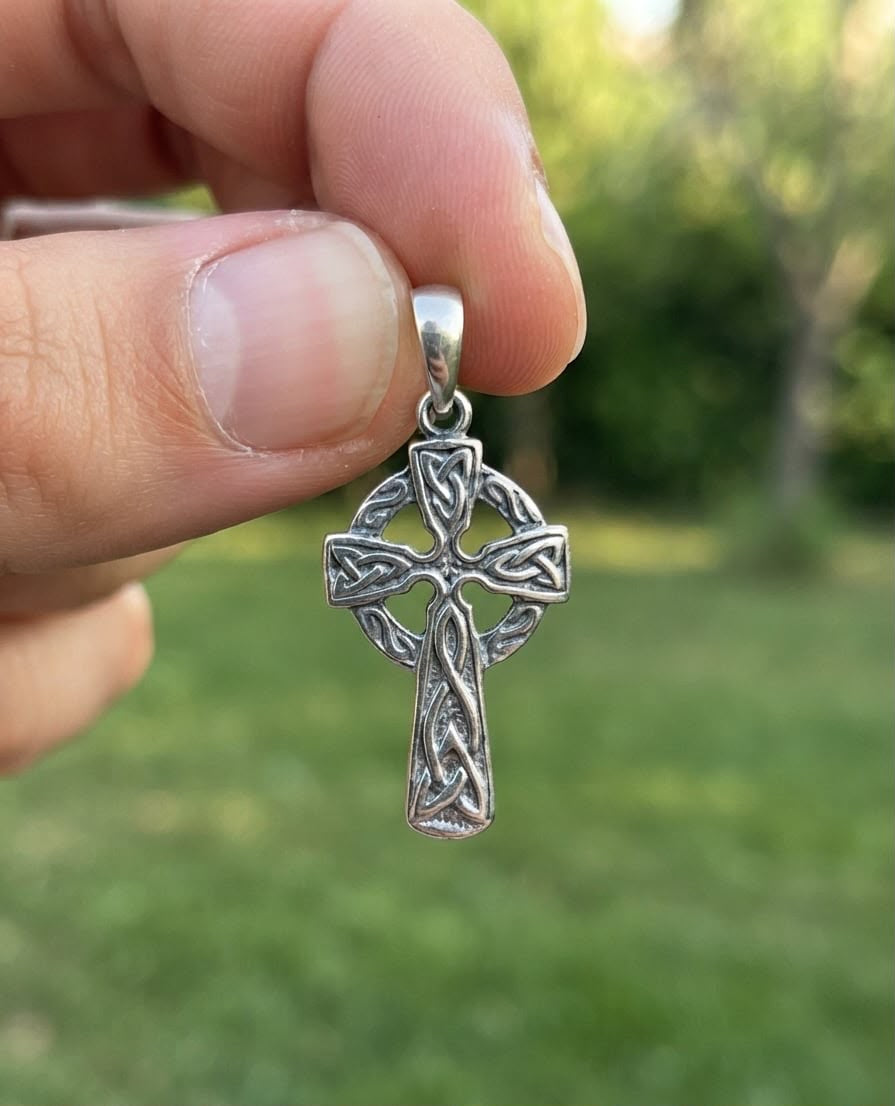 925 Sterling Silver Celtic Handmade Cross Pendant Gift