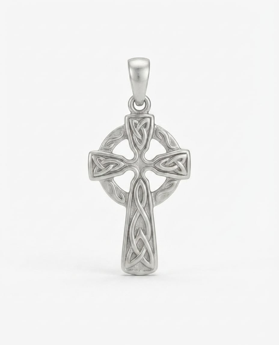 925 Sterling Silver Celtic Handmade Cross Pendant Gift