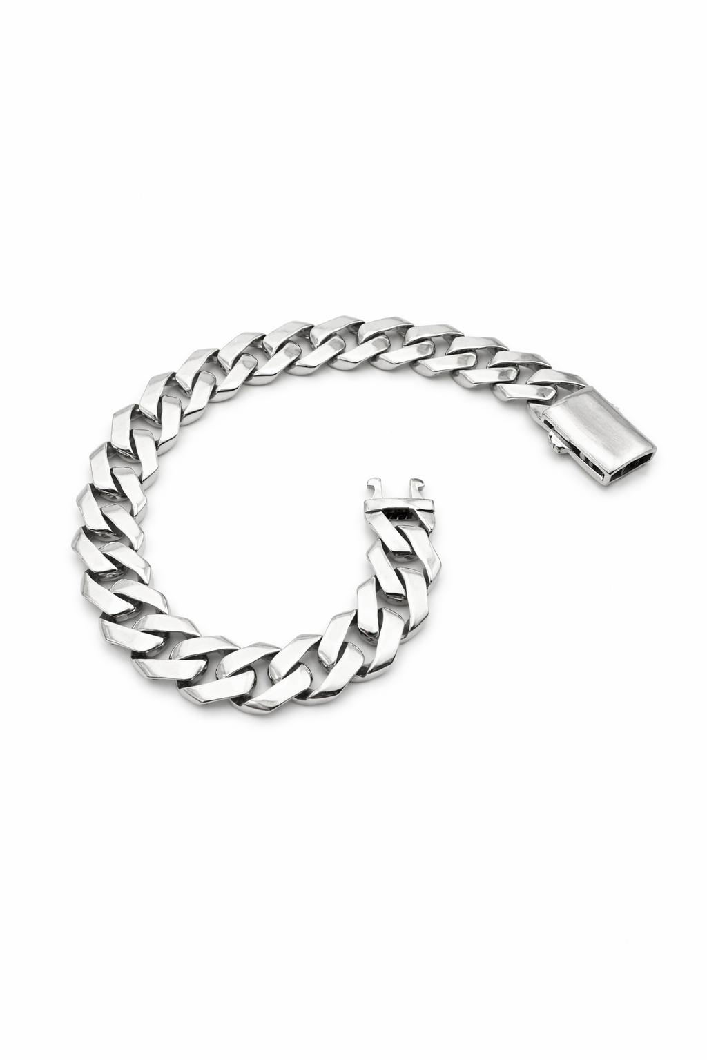 925 Sterling Silver 10mm Curb Link Bracelet 8.5”
