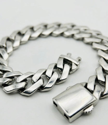 Chain the Men 925 Sterling Silver 7mm Cuban Curb Link Bracelet 8.5”