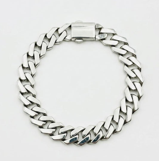 Men's 925 Sterling Silver 10mm Curb Link Bracelet 8.5”