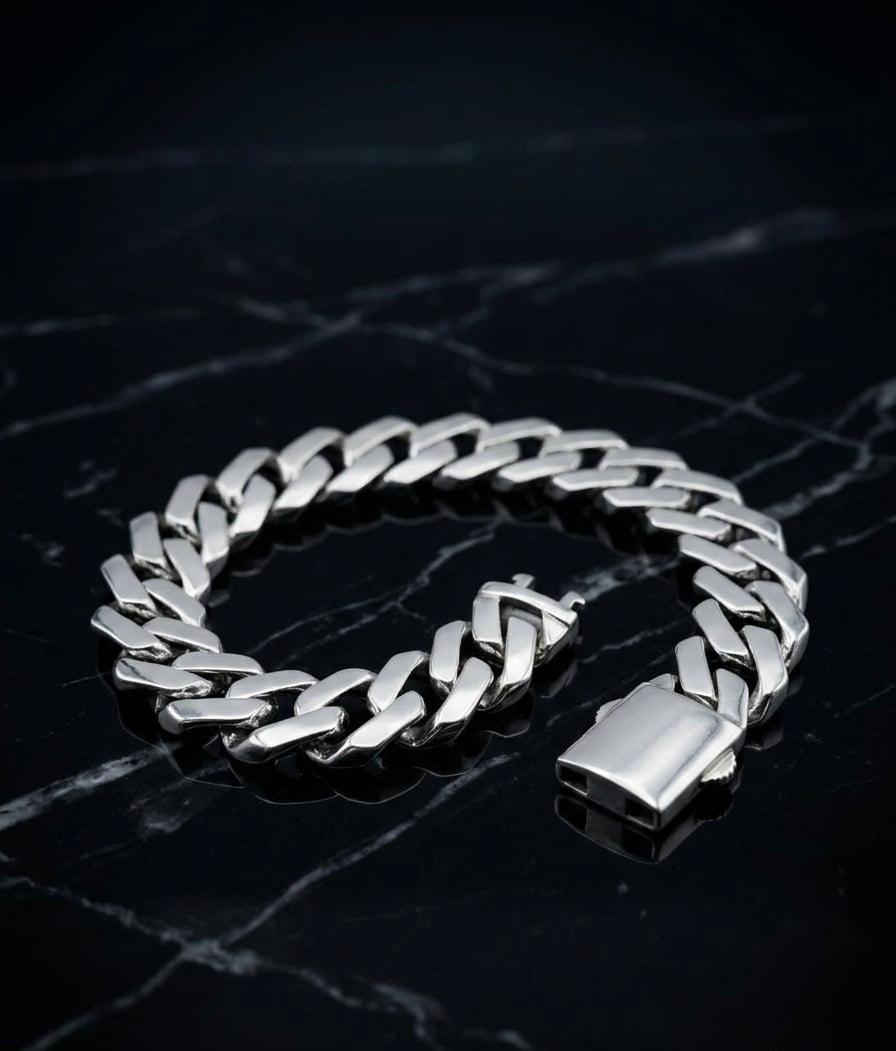 Chain the Men 925 Sterling Silver 11mm Curb Link Bracelet 8.5”