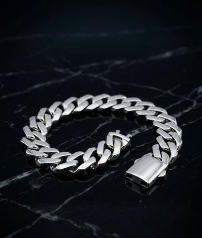 Chain the Men 925 Sterling Silver 8mm Thick Cuban Bracelet 8.5 inch