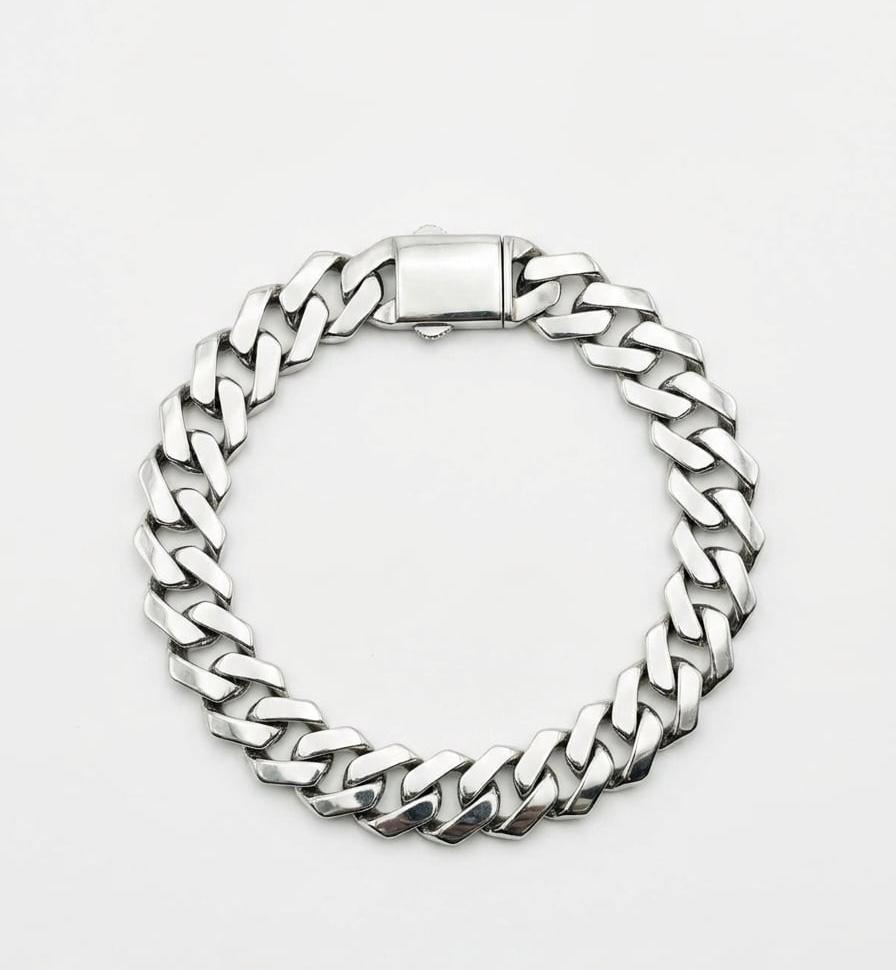 Chain the Men 925 Sterling Silver 11mm Curb Link Bracelet 8.5”