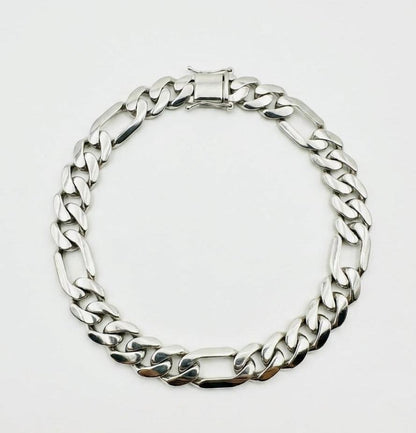 Chain the Men 925 Sterling Silver 6mm Figaro Cuban Bracelet 8.5 inch New