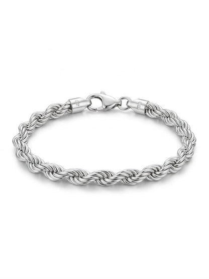 925 Sterling Silver Large Rope Bracelet 9mm Width - 8.5 inch