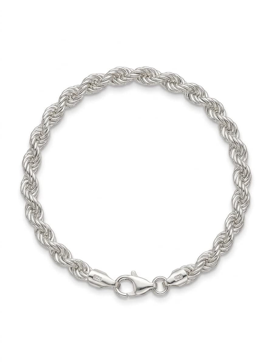 925 Sterling Silver Chunky Rope Bracelet 8mm Width - 8.5 inch